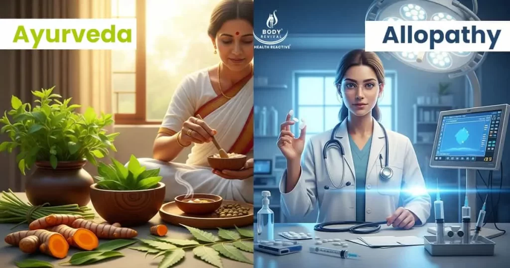 comparison between ayurveda and allopathy